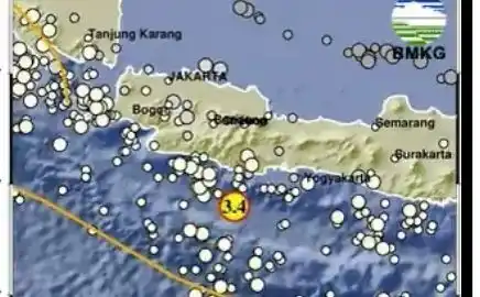 Gempa Magnitudo 3,4 Terjadi di Selatan Pangandaran