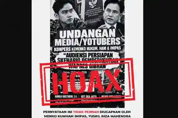 Yusril Tegaskan Selebaran Agenda Pemberhentian Wapres Gibran adalah Hoaks