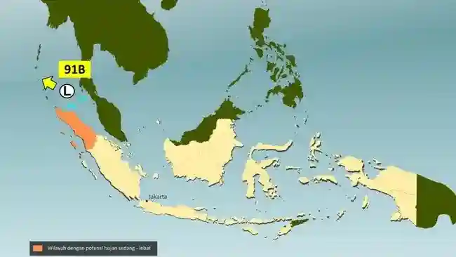Bibit Siklon 91B di Laut Andaman: Dampak Cuaca yang Perlu Diwaspadai di Sumatra